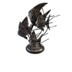 Tin Angel Fish 4 on the Design Silver with a Black Rub